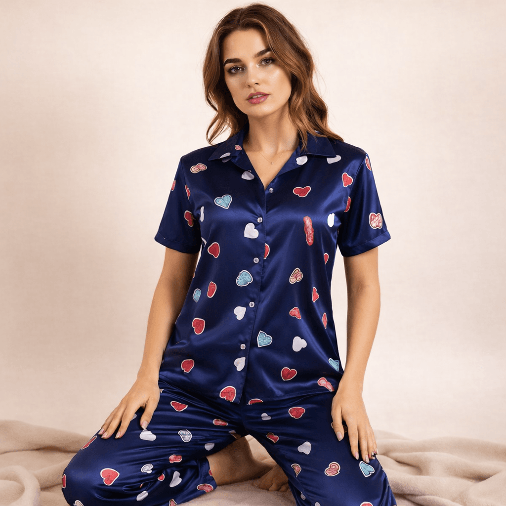 Hearts Satin Lounge Set